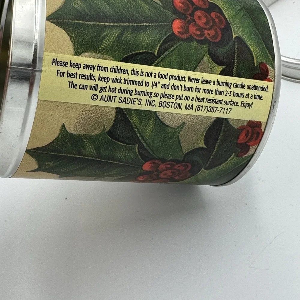 Aunt Sadie's Green Yuletide Candle In‎ A Can - New